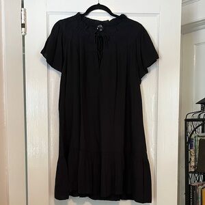 J. Crew Black Mini Dress with Ruffle Detail